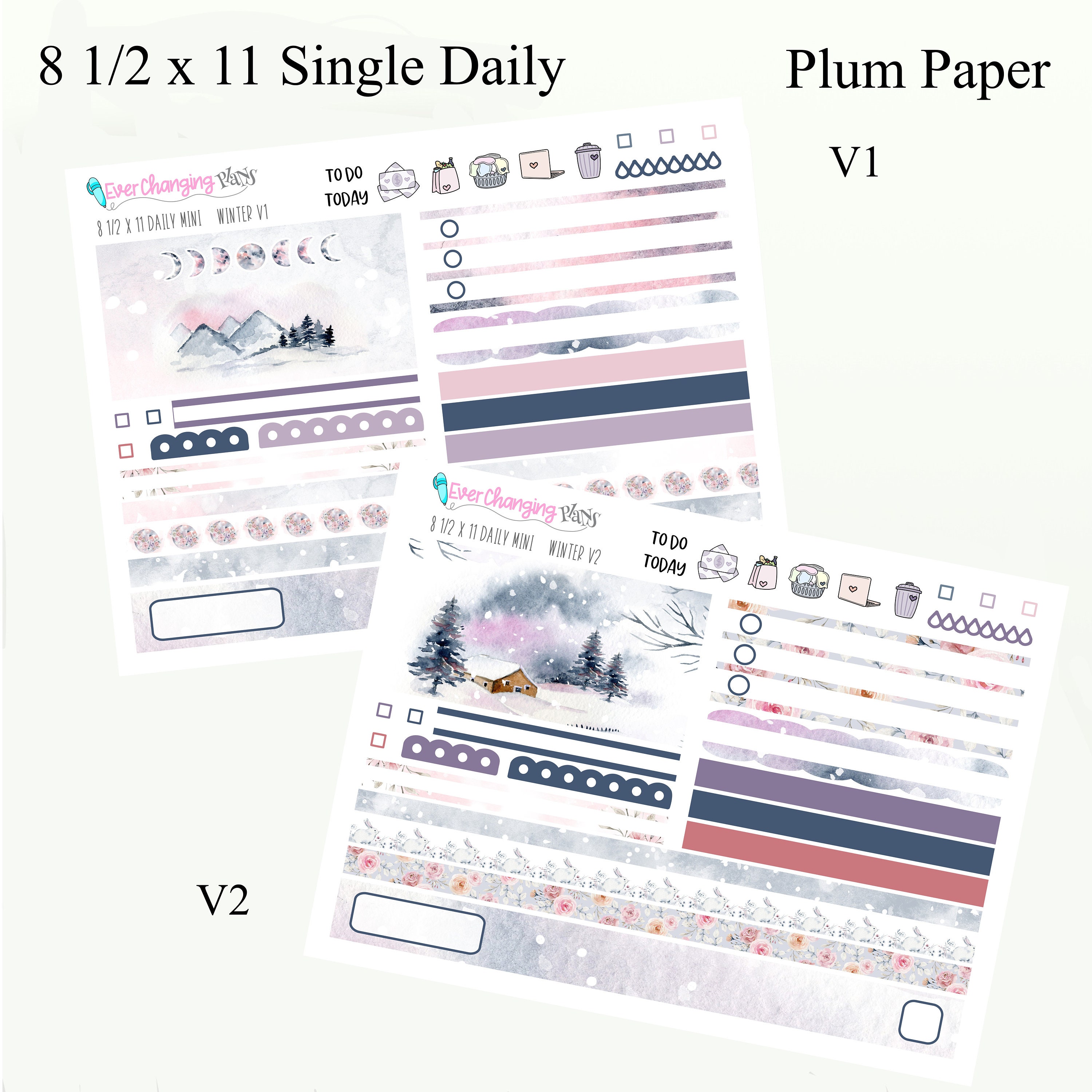 Winter Daily Plum Paper One Page - Winter Daily Single Day Kit - Plum ...