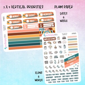 Amber Vertical Priorities Plum Paper Kit - Summer Boho Planner - Pride ...
