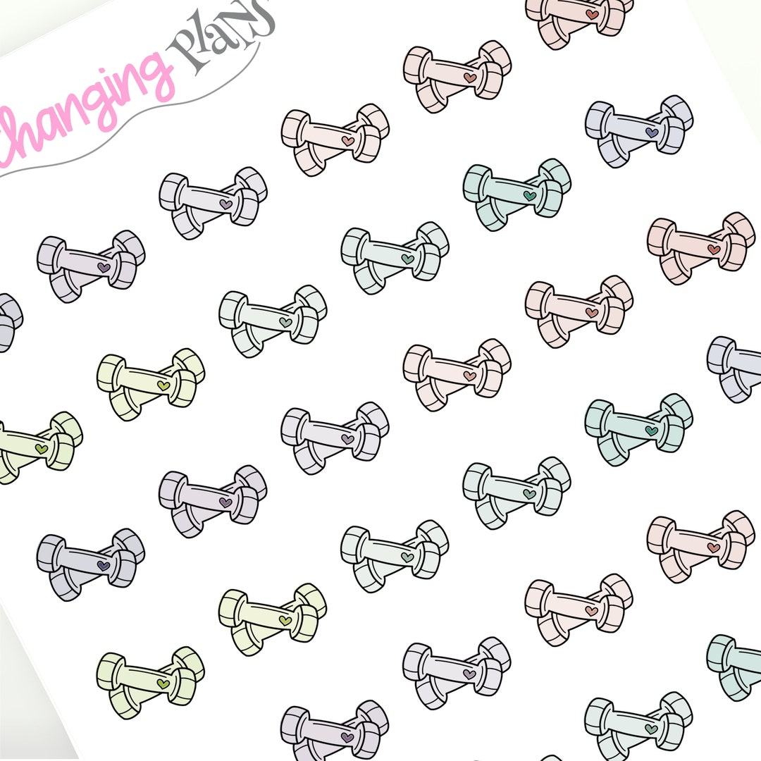 Weights Icon Planner Stickers for Plum Paper Planner - Workout Sticker ...