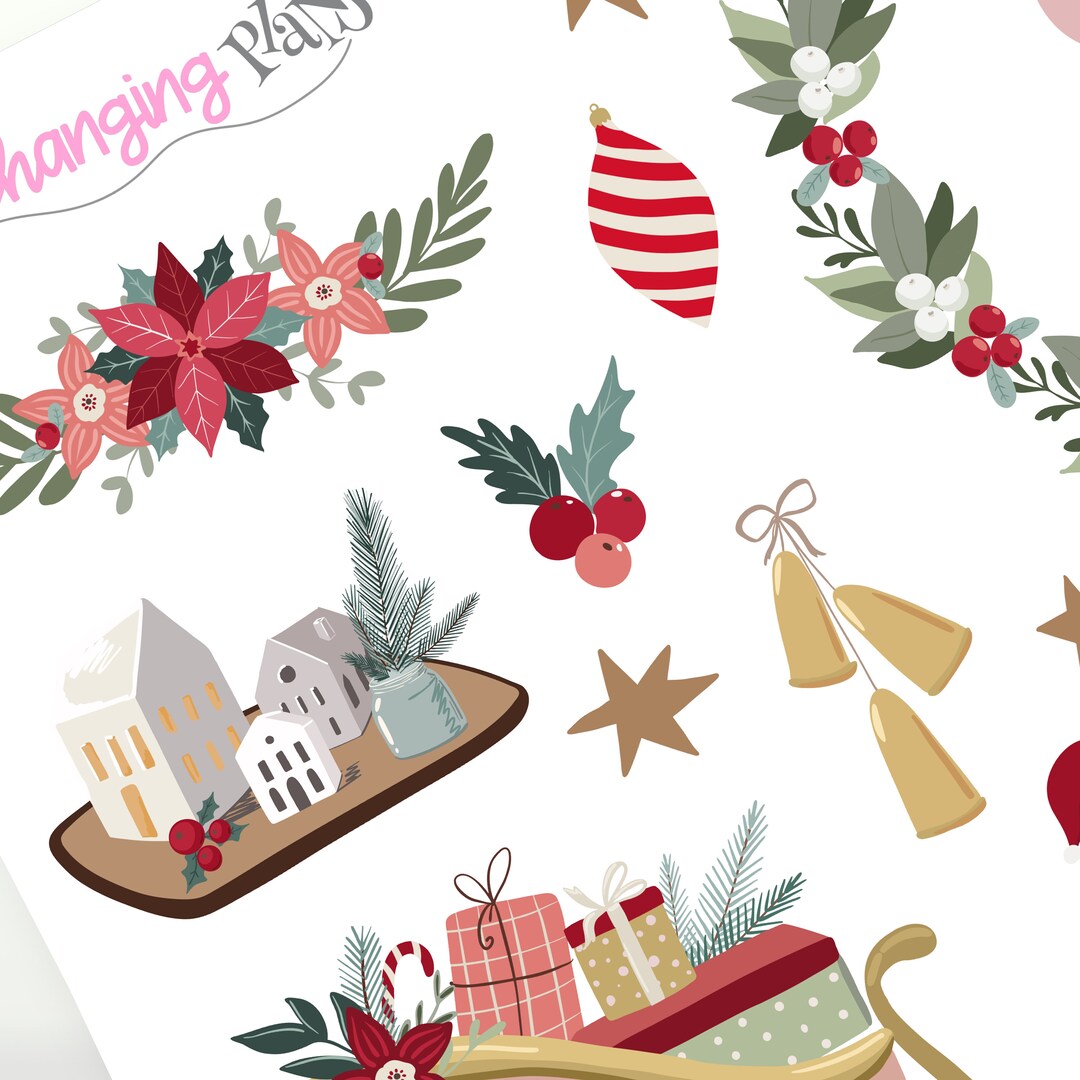 Christmas Traditional Deco Planner Stickers - Winter Joy Sticker ...