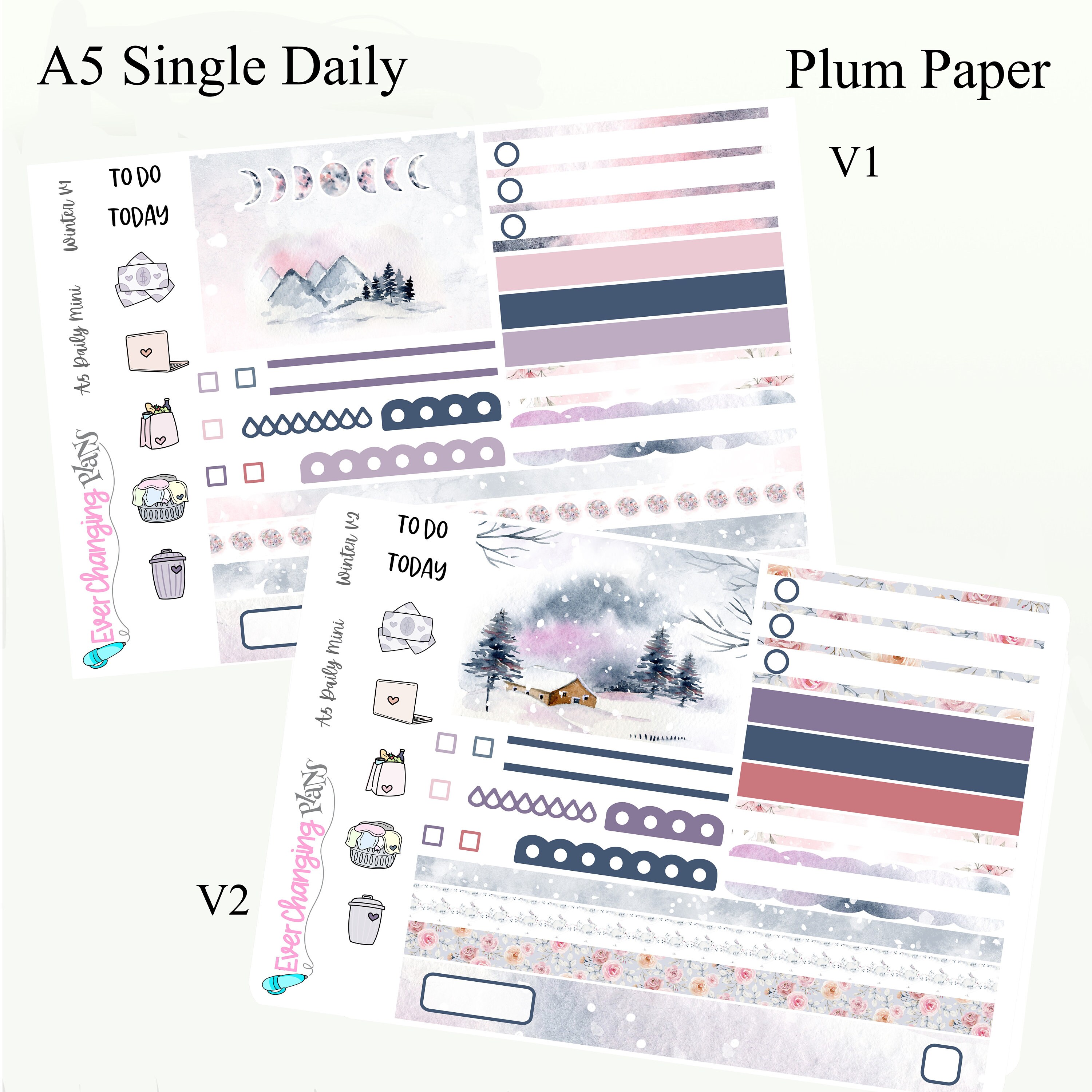 Winter Daily Plum Paper One Page - Winter Daily Single Day Kit - Plum ...