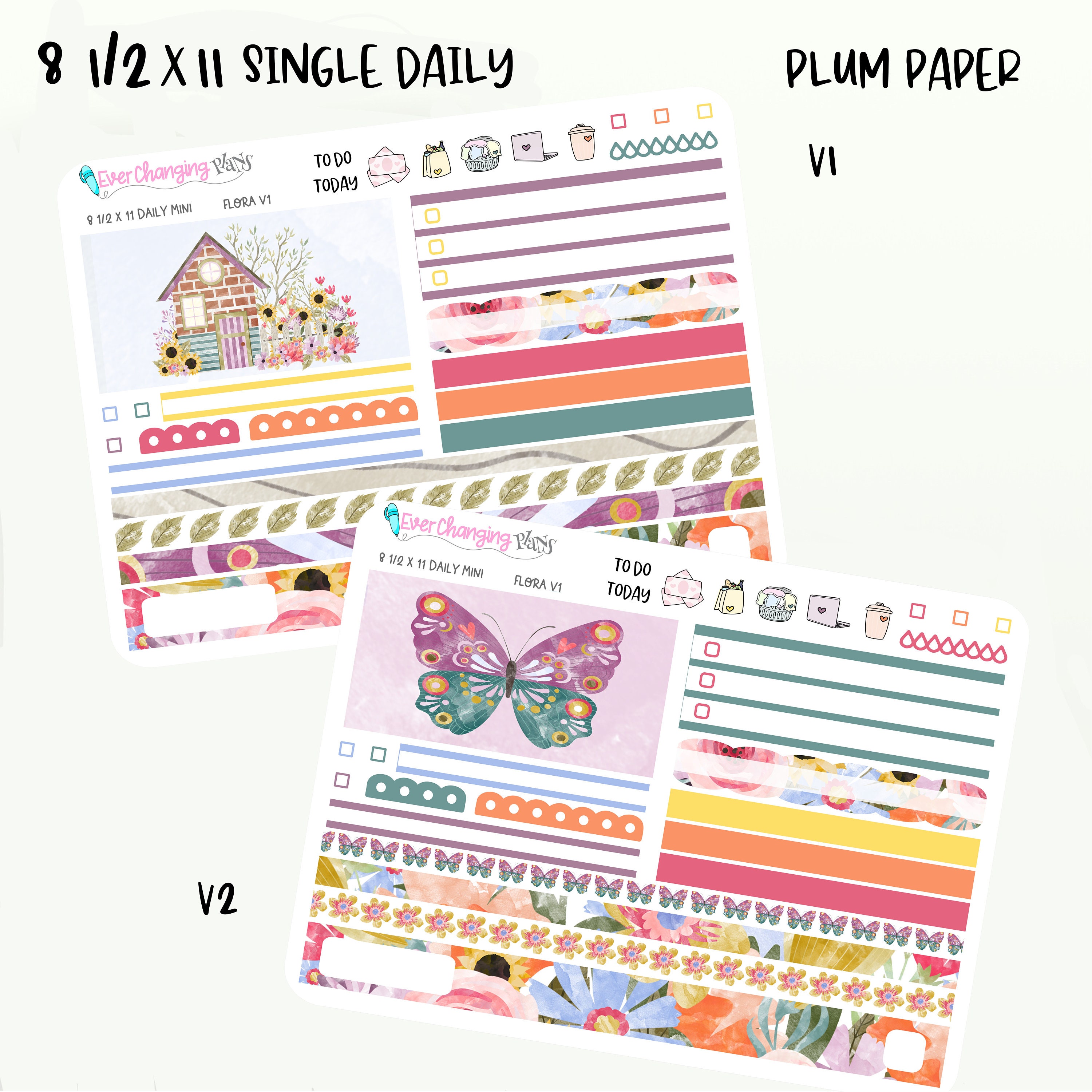 Flora Daily Plum Paper One Page - Spring Garden Daily Single Day Kit ...