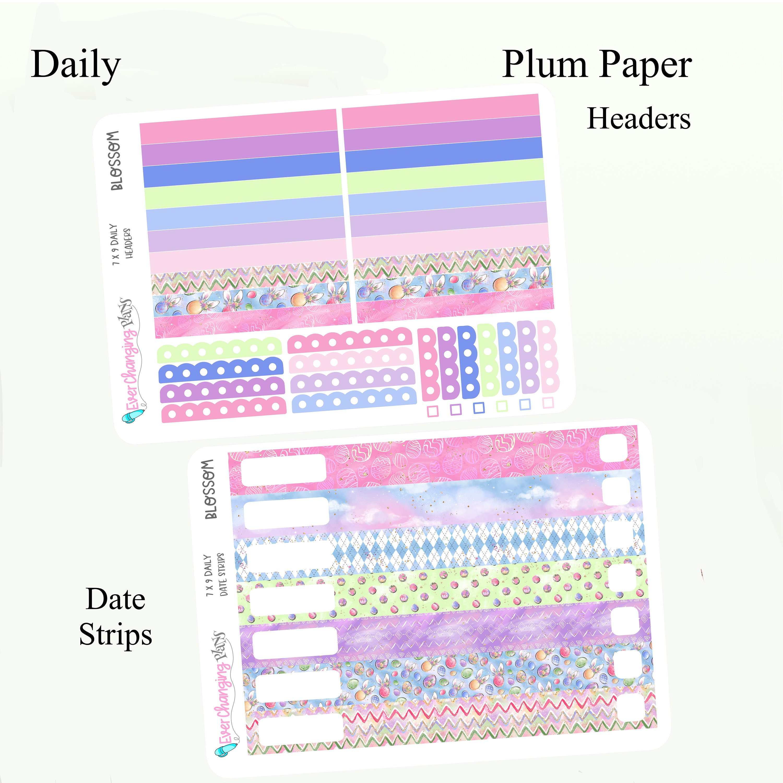 Easter Daily Plum Paper Kit - Spring Blossom Daily Weekly Planner Kit ...