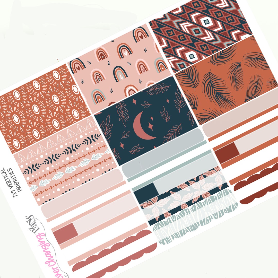 Tallulah Autumn Boho Vertical Priorities Plum Paper Kit - Fall Weekly ...
