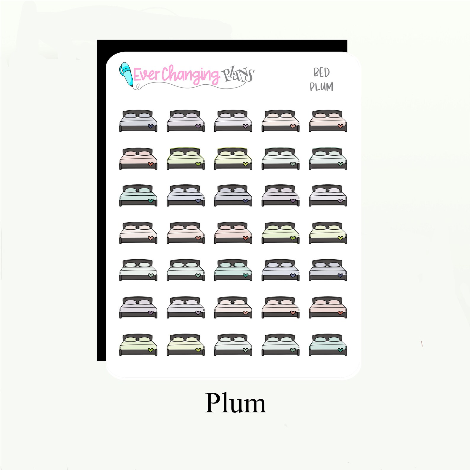 Bed Icon Planner Stickers for Plum Paper Planner Sheets - Etsy