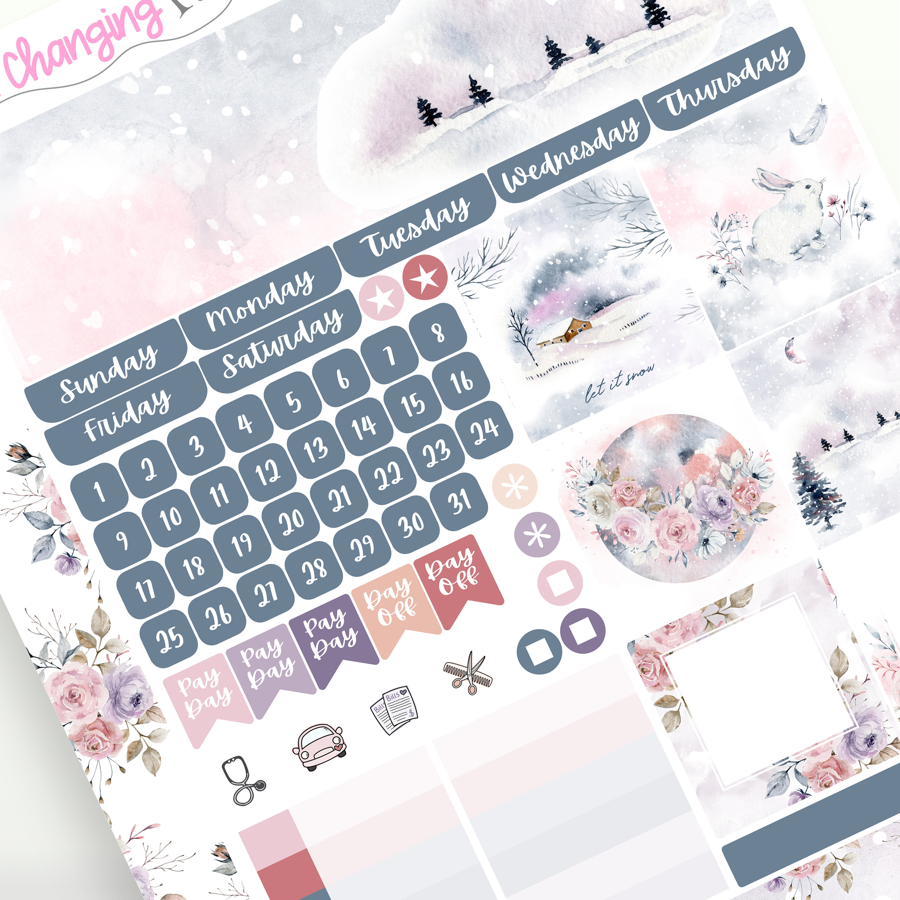Operitacx 5 Sets Calendar Index Sticker DIY Planner Page Marker Monthly  Tabs Monthly Stickers for Planners Planner Stickers Retro Stickers Planner