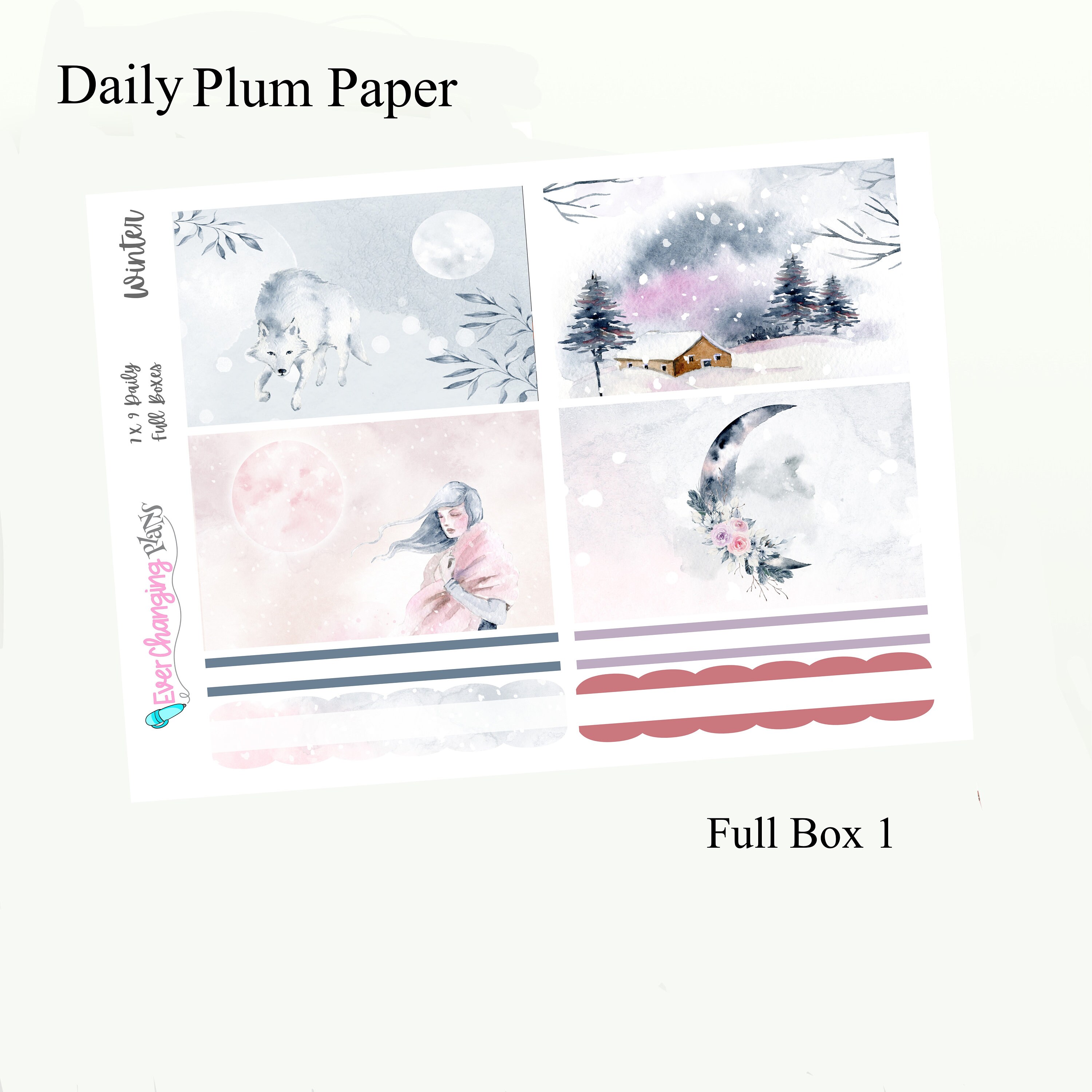 Winter Daily Plum Paper Kit - Modern Winter - Winter Daily Weekly ...
