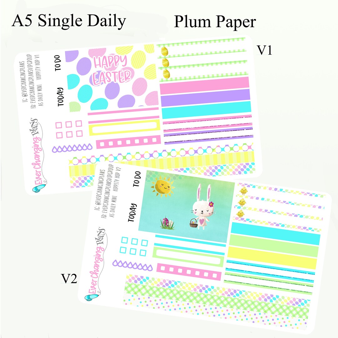 Easter Daily Plum Paper One Page - Hippity Hop Daily Single Day Kit ...
