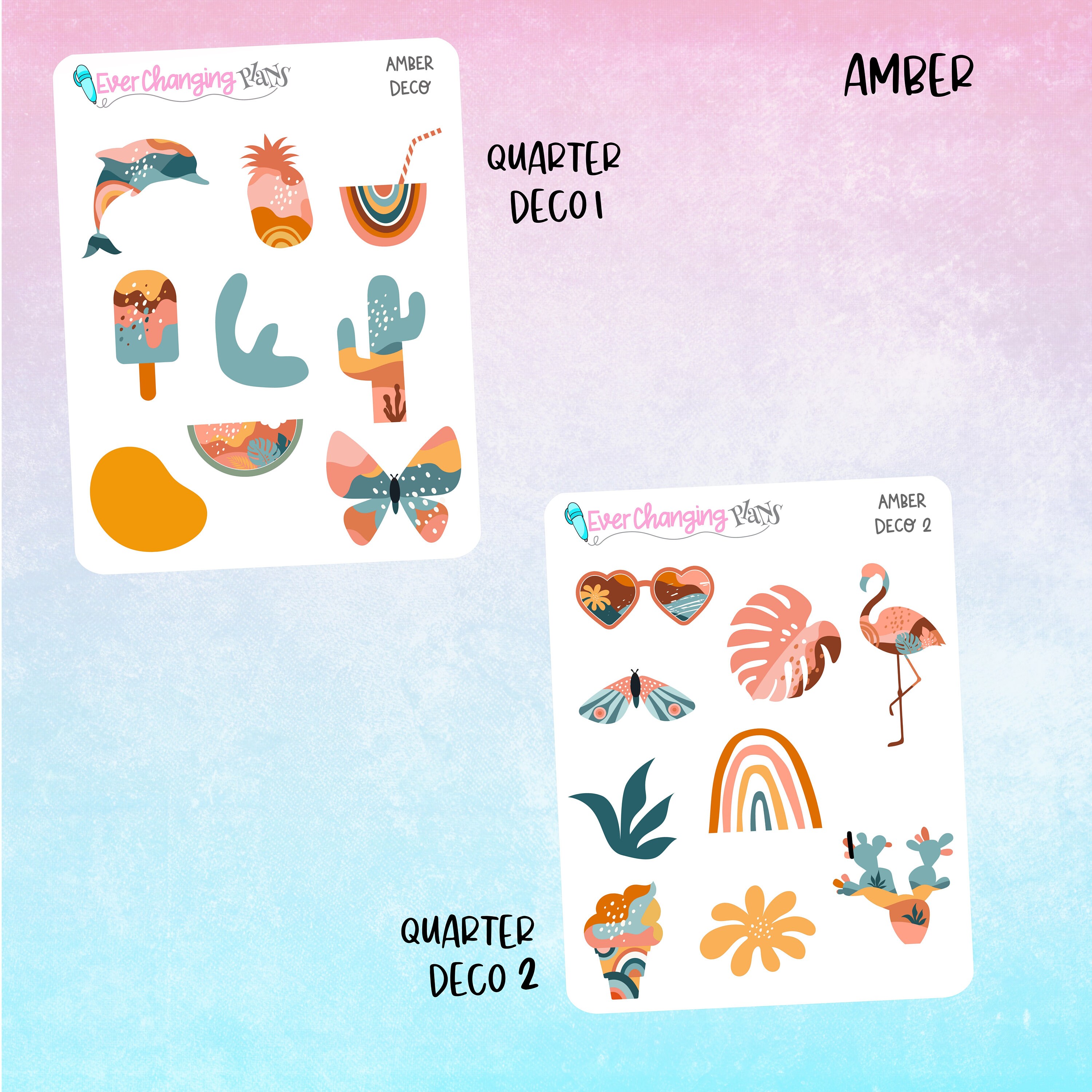 Amber Vertical Plum Paper - Summer Boho Weekly Planner Kit- Pride - 8 1 ...