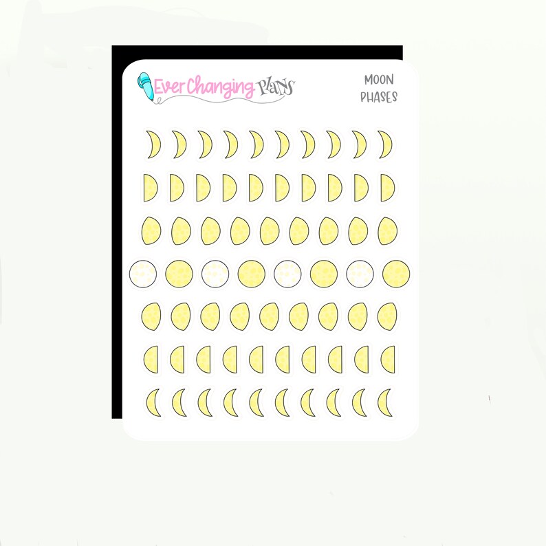 Moon Phases Icon Planner Stickers for Plum Paper Planner - Moon Phase ...