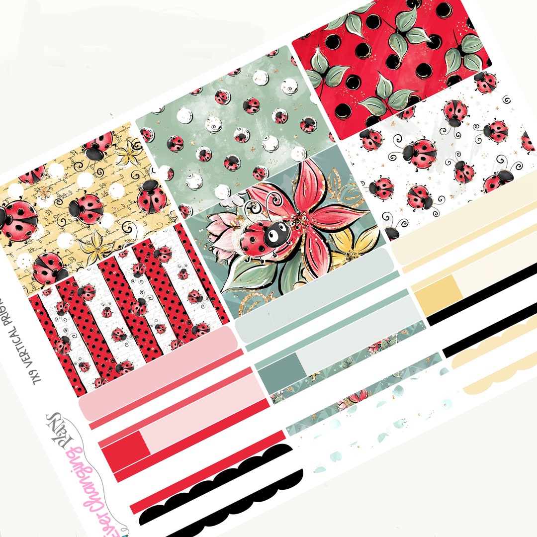 Izzy Vertical Priorities Plum Paper Kit - Lady Bugs Spring Weekly ...