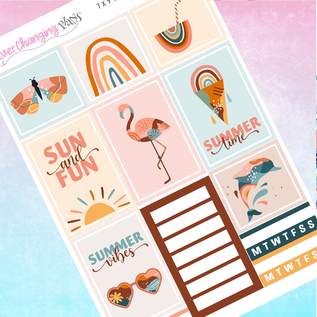 Amber Vertical Plum Paper - Summer Boho Weekly Planner Kit- Pride - 8 1 ...