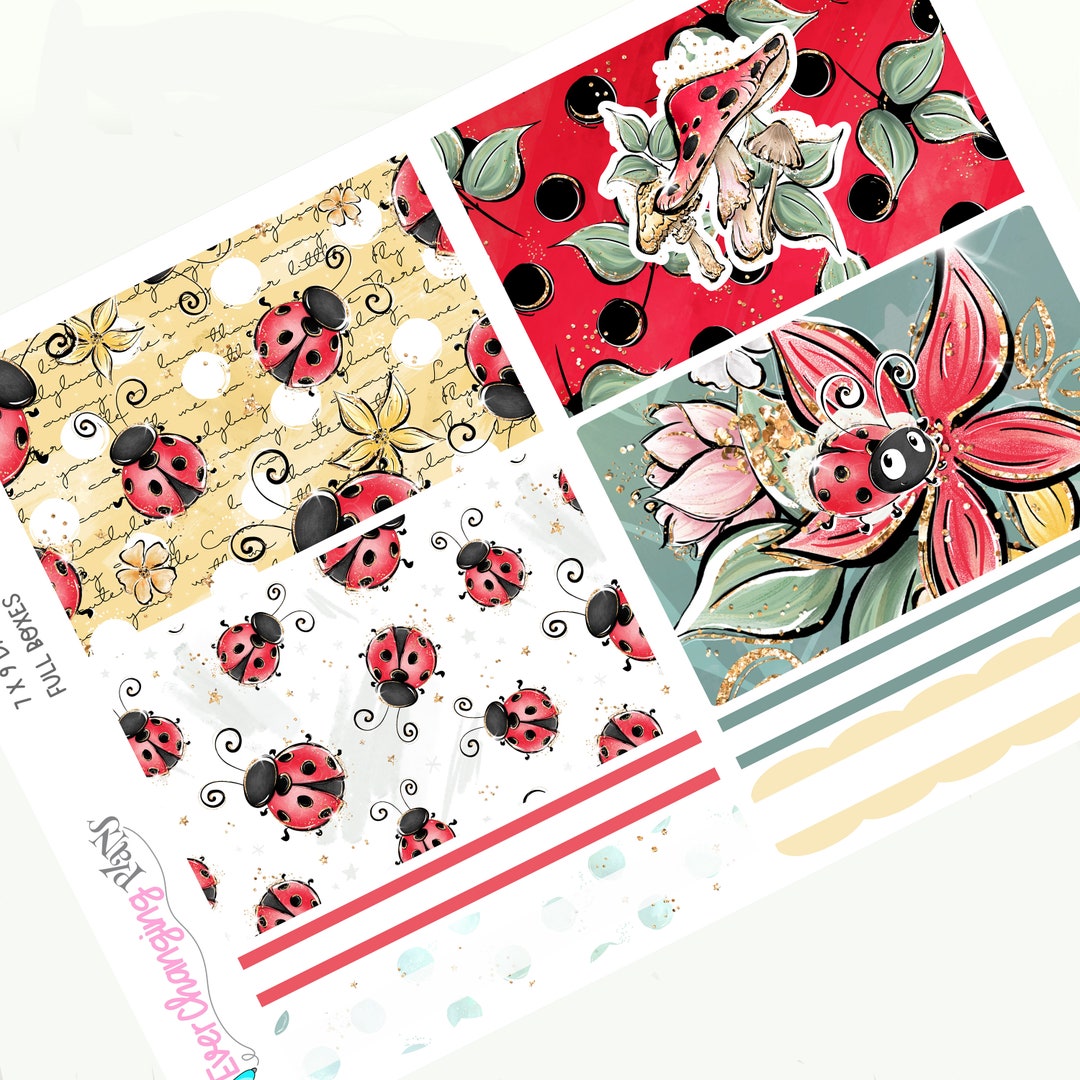 Ladybug Daily Plum Paper Kit - Summer Izzy Daily Weekly Planner Kit ...