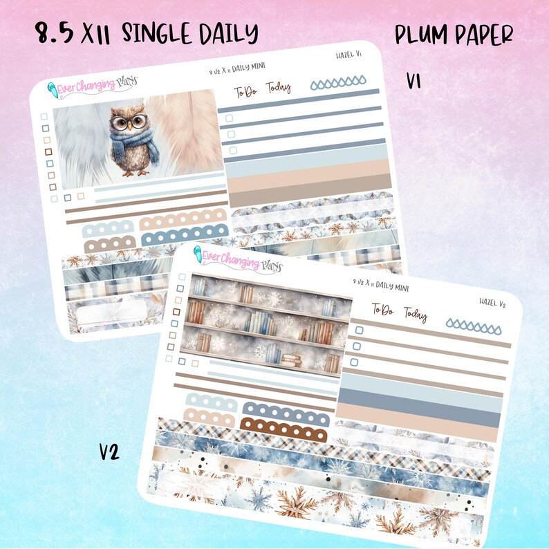 Hazel Daily Plum Paper One Page - Winter - Reading Book Single Day Kit ...