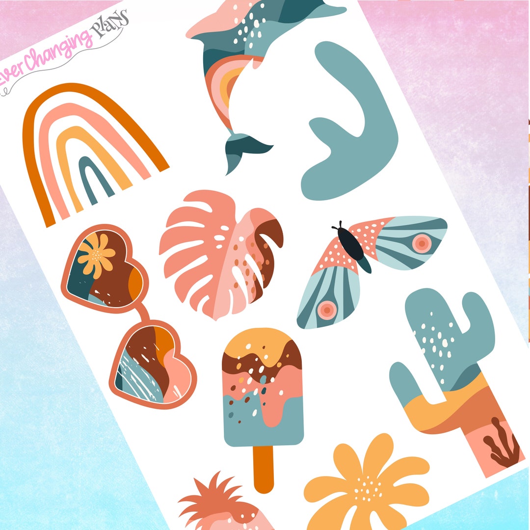 Amber Deco Planner Stickers for Plum Paper Planner - Summer Boho ...