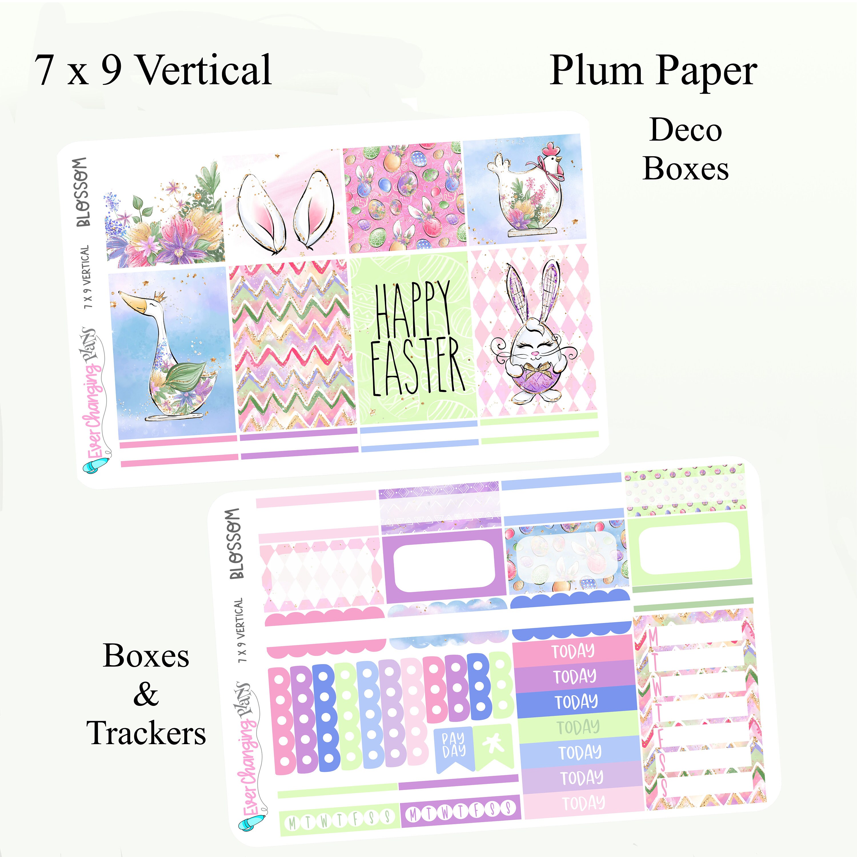 Easter Vertical Plum Paper - Spring Easter Weekly Planner Kit - Blossom ...