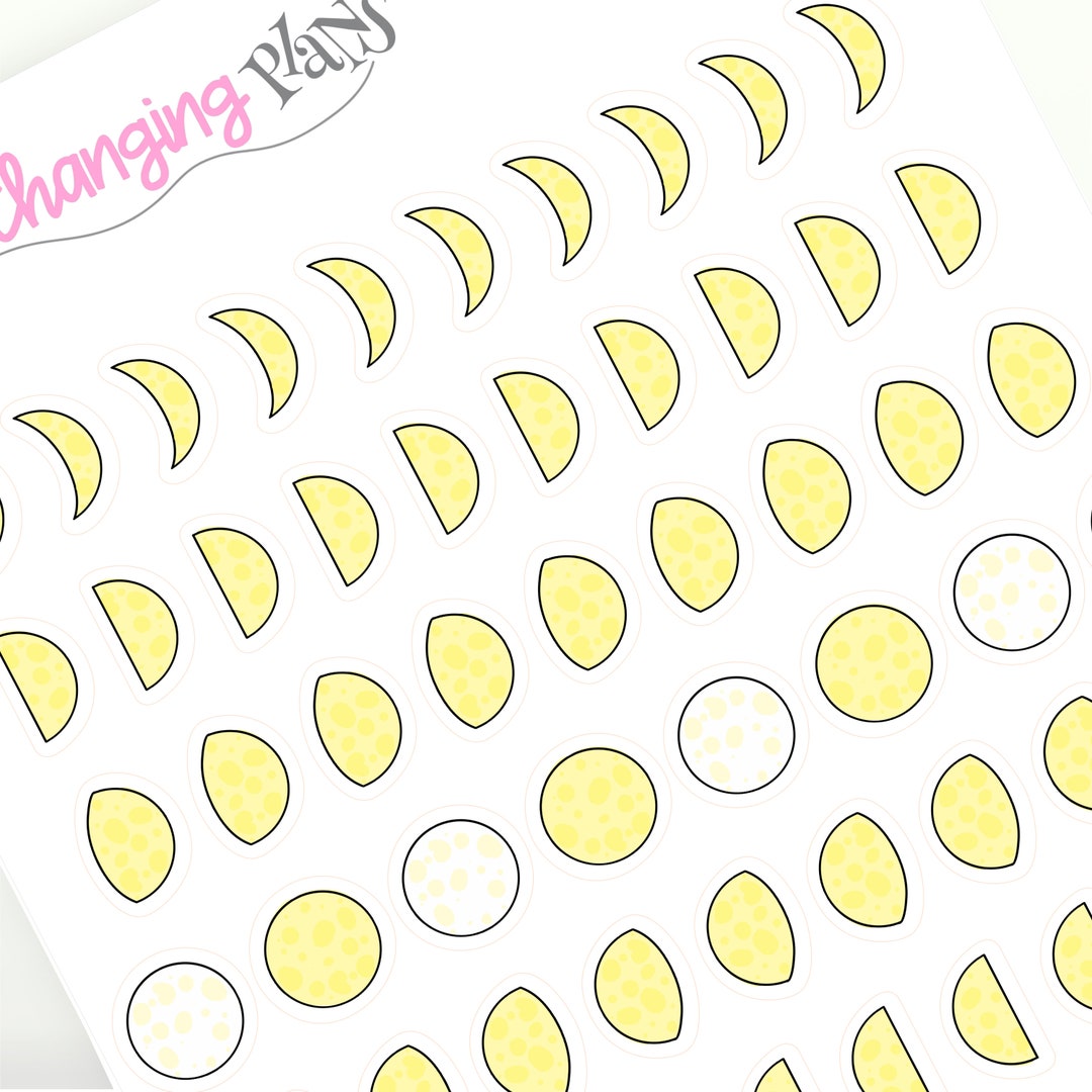 Moon Phases Icon Planner Stickers for Plum Paper Planner - Moon Phase ...