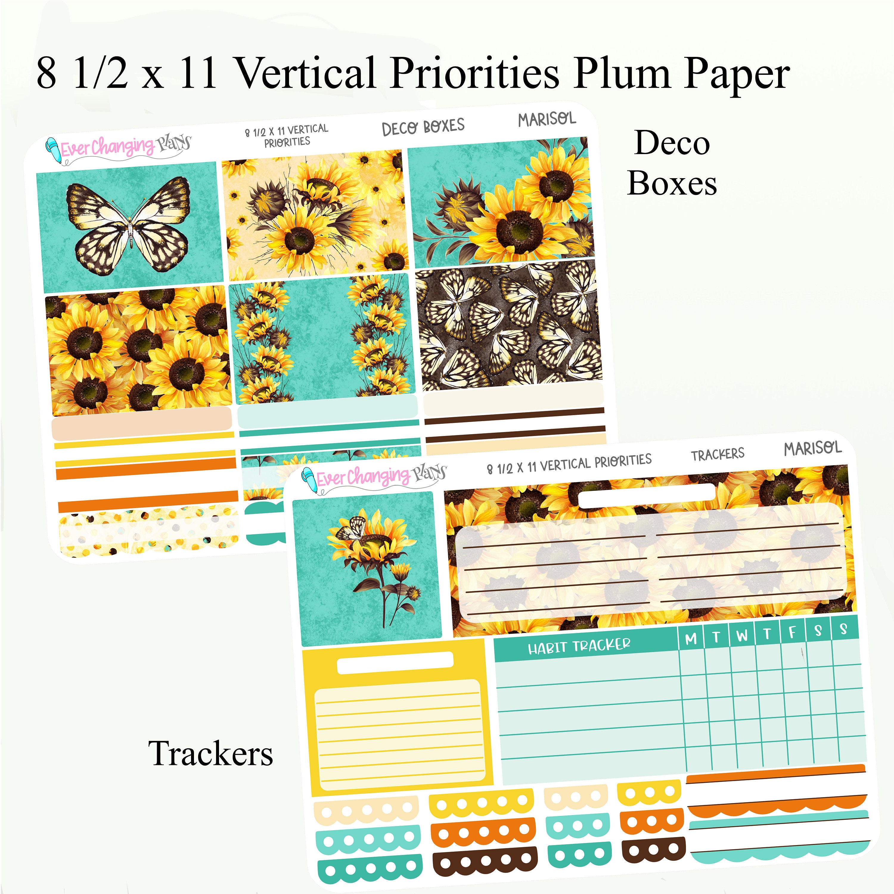 Marisol Vertical Priorities Plum Paper Kit - Sunflower Autumn Fall ...