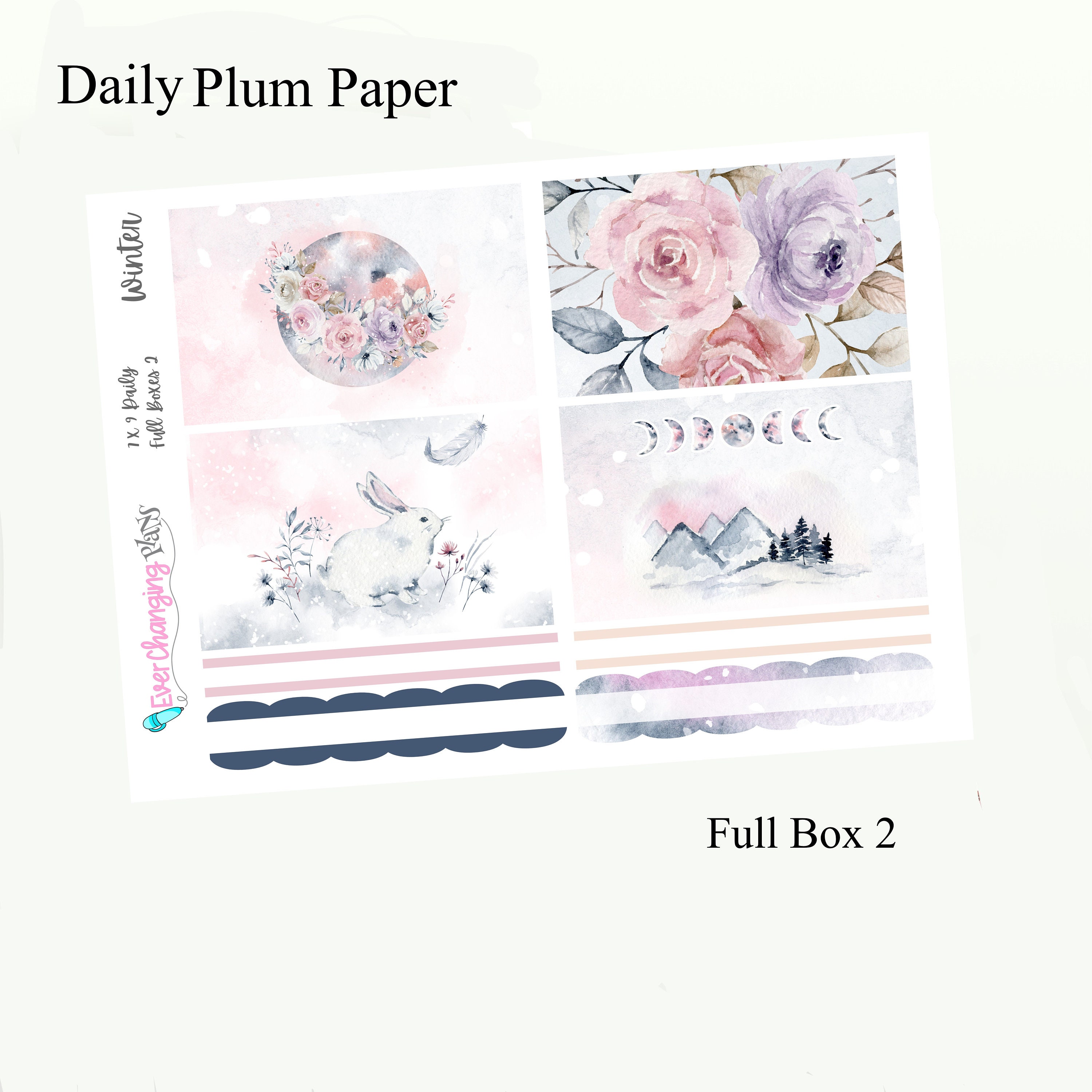Winter Daily Plum Paper Kit - Modern Winter - Winter Daily Weekly ...
