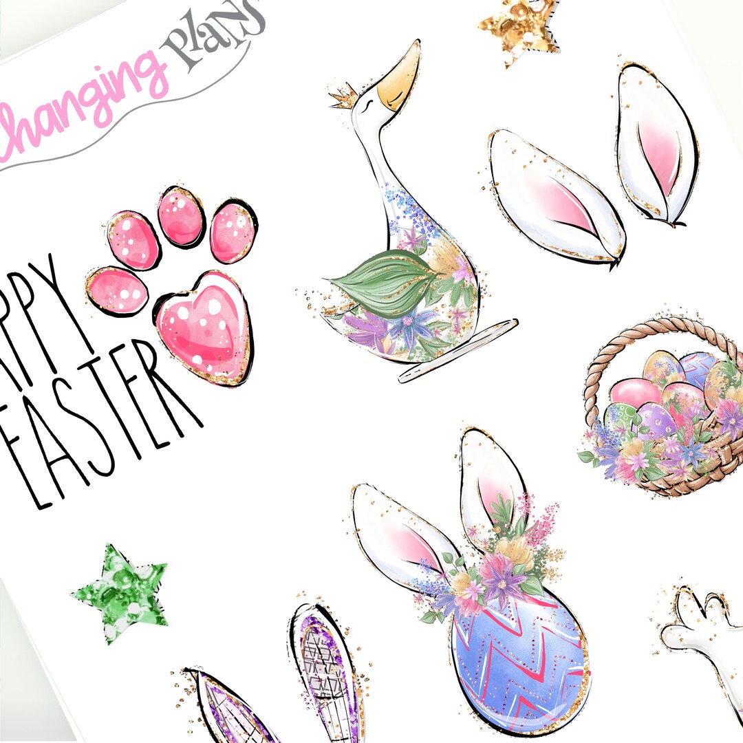 Easter Deco Planner Stickers for Plum Paper Planner - Blossom Stickers ...