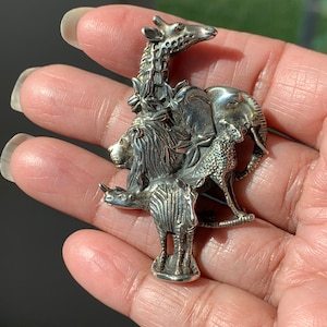 Vintage Sterling Silver Noah’s Arc Pin Brooch 19.67 Grams 925