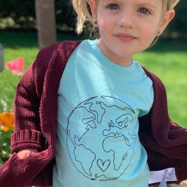 Baby Girl T-Shirt In Blended Stuff Earth Art Design main image 0