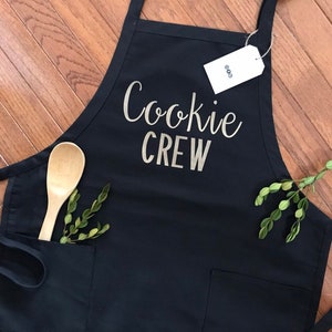 Cookie Crew Apron. Funny Holiday Apron. Metallic Cooking Apron. Thanksgiving/Christmas Gift. Cooking Lovers. Custom Orders. Baking Lovers