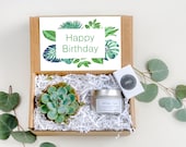 Happy Birthday Gift Box Best Friend Gift Send a Gift Box Birthday Gift Box Terra Cotta Pot Succulent Soy Candle