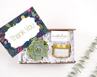 Thank You Gift| Thank You| Teacher Thank You| Appreciation Gift| Client Thank You| Personalized Gift| Succulent Gift| Soy Candle Gift