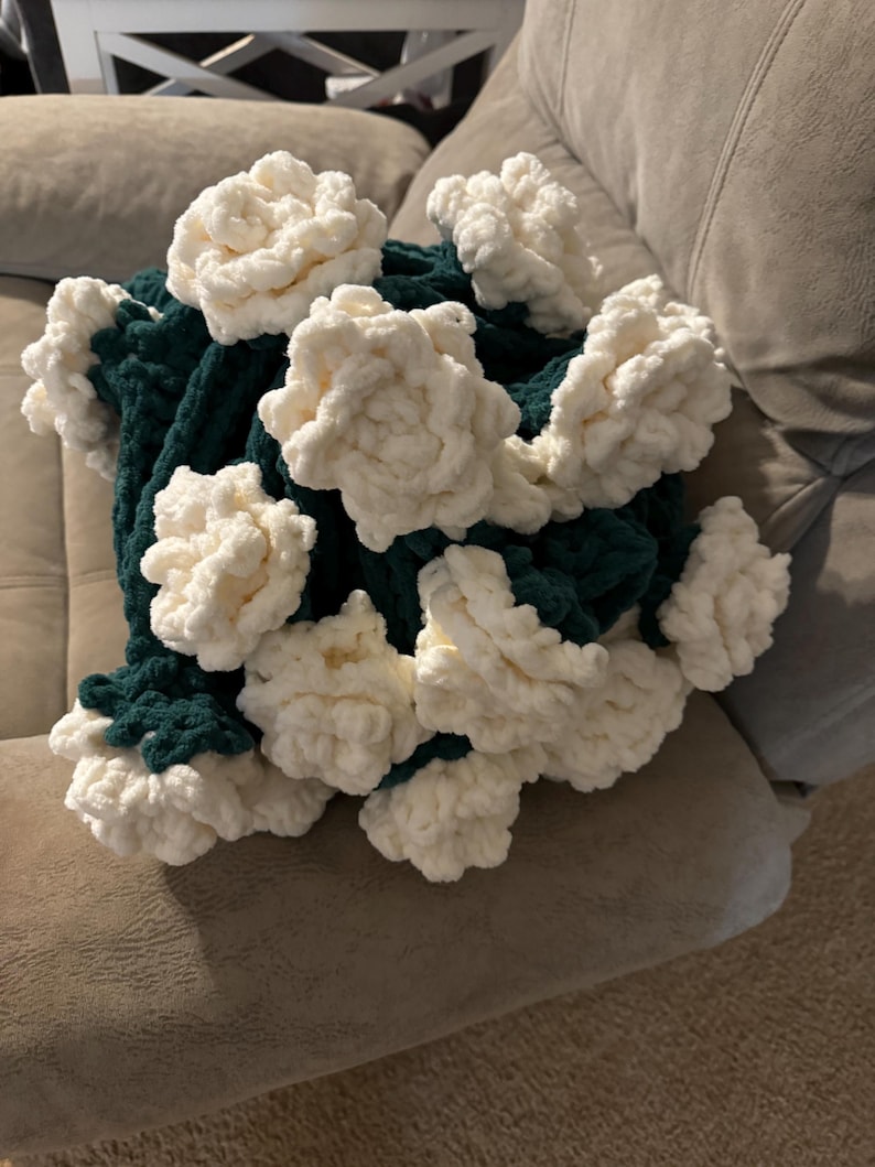 Crochet Bouquet Blanket Crochet Flower Blanket Handmade Blanket Etsy