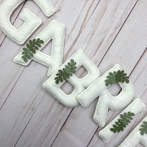 Felt name banner, jungle nursery decor, felt letters, jungle name banner, forest nursery decor, rainforest baby shower banner, felt name image 5