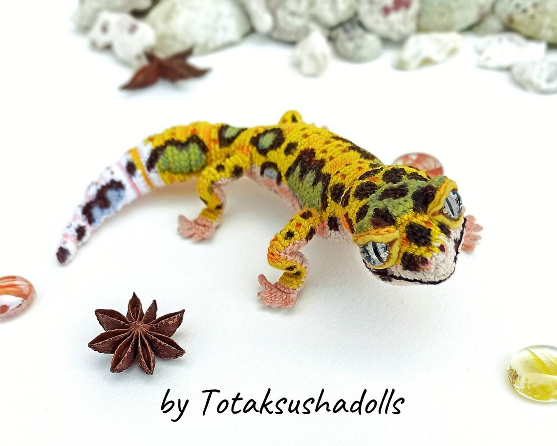 Leopard gecko crochet pattern realistic amigurumi lizard PDF Etsy