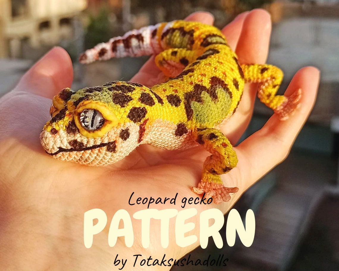 Leopard gecko crochet pattern realistic amigurumi lizard PDF Etsy