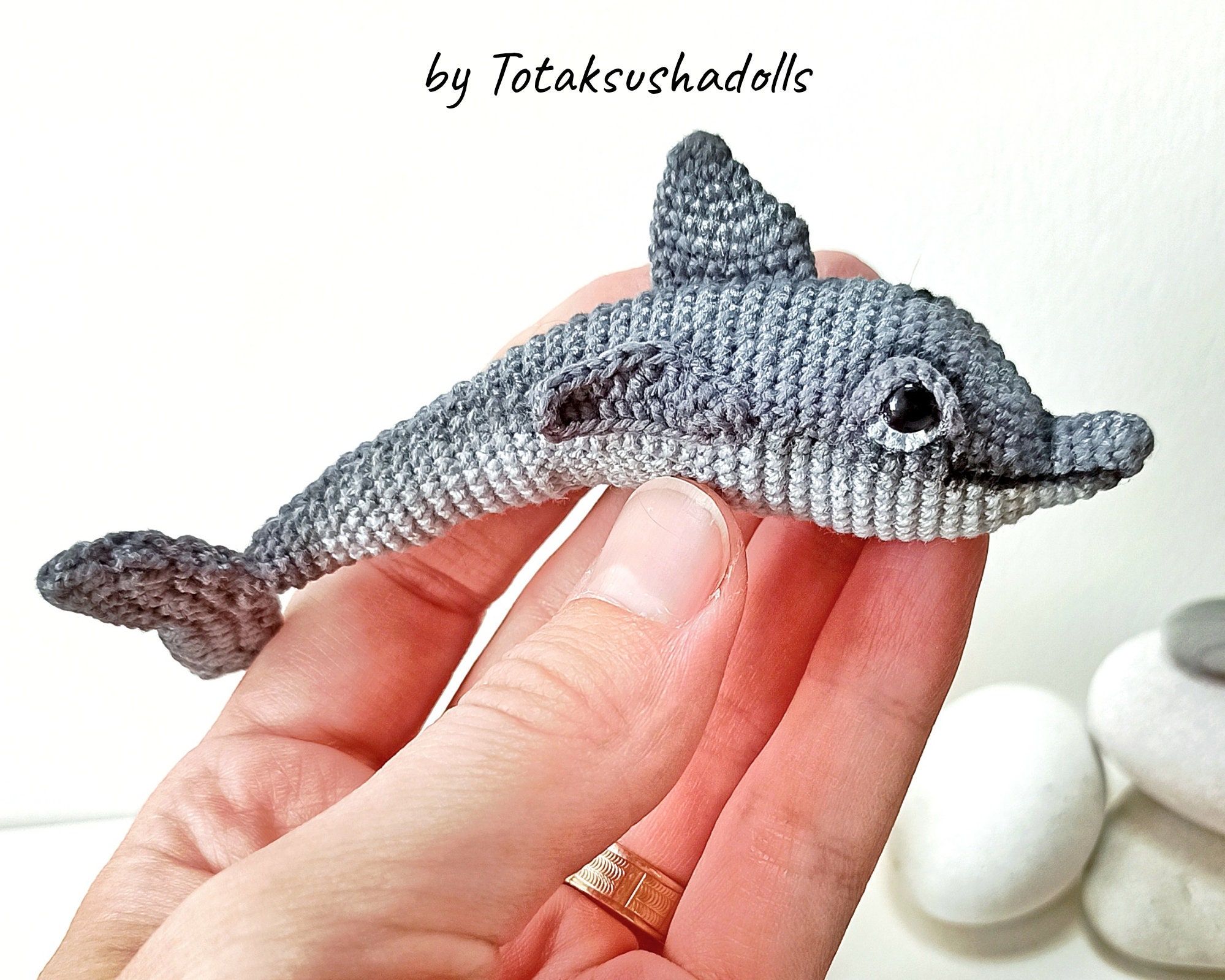 Crochet amigurumi dolphin Miniature sea creature | Etsy