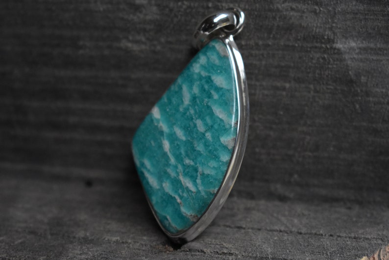 natural amazonite pendant,925 silver pendant,amazonite pendant,green amazonite pendant,unique shape pendant,amazonite pendant