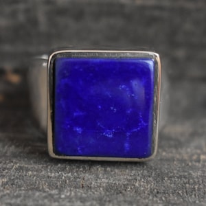 natürlicher Lapis Ring,Lapis Lazuli Ring,925 Silberring,Lapis Lazuli Ring, Herrenring, Lapis Lazuli Ring, ovale Form Lapis Herrenring, Lapis Lazuli Ring