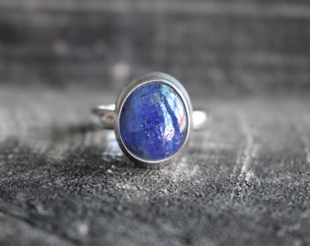 Bague tanzanite naturelle, bague tanzanite naturelle, bague avec pierres précieuses tanzanite, bague en argent 925, bague ovale, bijoux tanzanite, cadeau pour elle