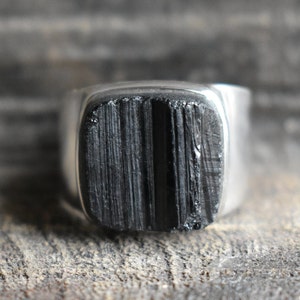 black tourmaline mens ring,unisex black tourmaline ring,natural tourmaline ring,925 silver ring,mens tourmaline ring,tourmaline ring