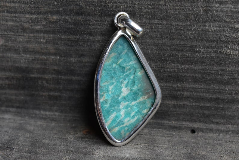 natural amazonite pendant,925 silver pendant,amazonite pendant,green amazonite pendant,unique shape pendant,amazonite pendant