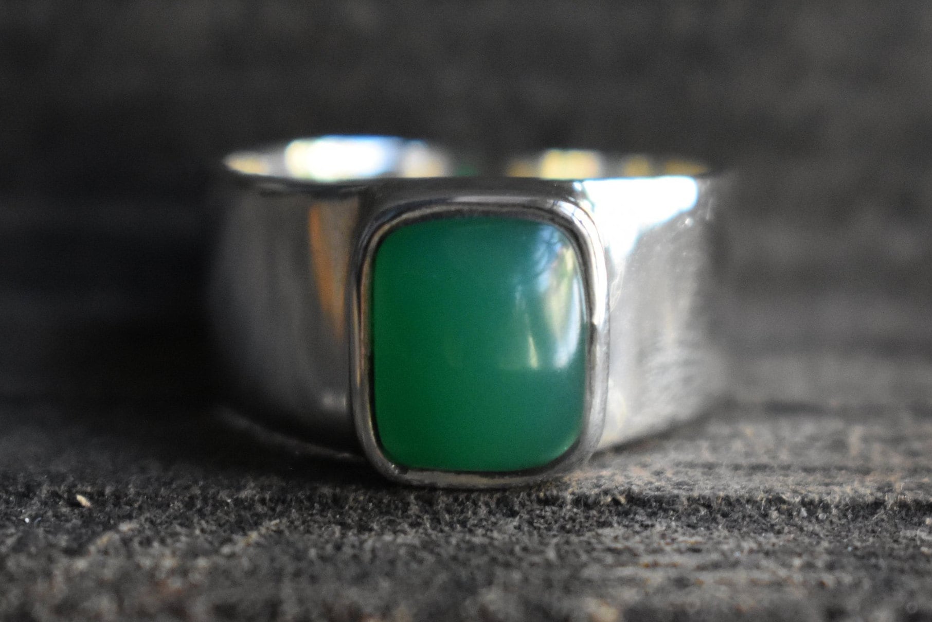 mens green onyx ring,natural green onyx ring,925 silver ring,unisex green onyx ring,mens onyx ring,square shape ring,gemstone ring
