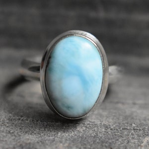natural larimar ring,larimar ring,925 silver ring,natural larimar gemstone ring,larimar gemstone ring,blue larimar ring,oval shape ring