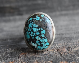 Natural Tibetan Turquoise 925 Sterling Silver Ring