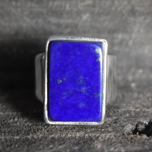 natürlicher Lapis Ring,Lapis Lazuli Ring,925 Silberring,Lapis Lazuli Ring, Herrenring, Lapis Lazuli Ring, ovale Form Lapis Herrenring, Lapis Lazuli Ring