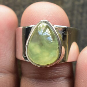prehnite mens ring,925 silver ring,natural prehnite ring,mens ring,unisex ring,mens prehnite ring,green prehnite ring,prehnite gemstone ring