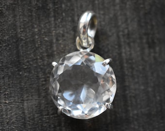 AAA Natural Crystal Quartz 925 Silver Pendant
