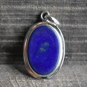 lapis pendant,925 silver pendant,lapis necklace,lapis lazuli pendant,lapis gemstone pendant,natural lapis pendant,oval shape pendant
