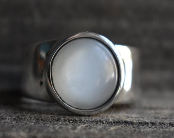 AAA Quality natural white moonstone ring,mens ring,unisex ring,mens moonstone ring,925 silver ring,white moonstone ring,moonstone ring
