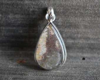 Natural Lodolite Quartz 925 Silver Pendant