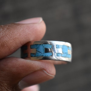 natural turquoise band,turquoise ban,925 silver turquoise band,mens turquoise band,arizona turquoise band,turquoise ring,unisex band