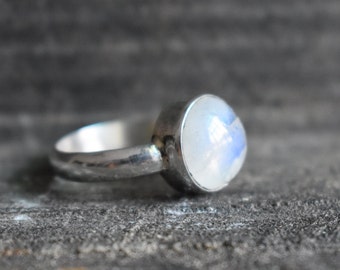 Blue Moonstone Ring, 925 Sterling Silver, Gemstone Ring
